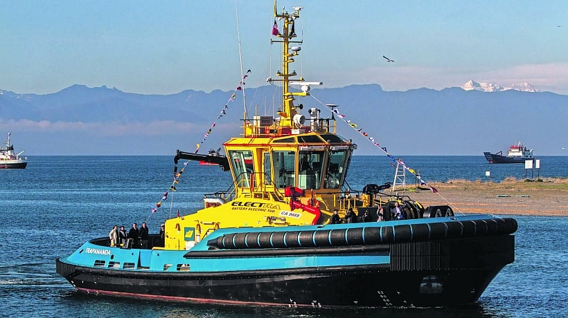 Destacan la pronta entrada en operaciones en Puerto Chacabuco del primer remolcador 100% eléctrico de Latinoamérica