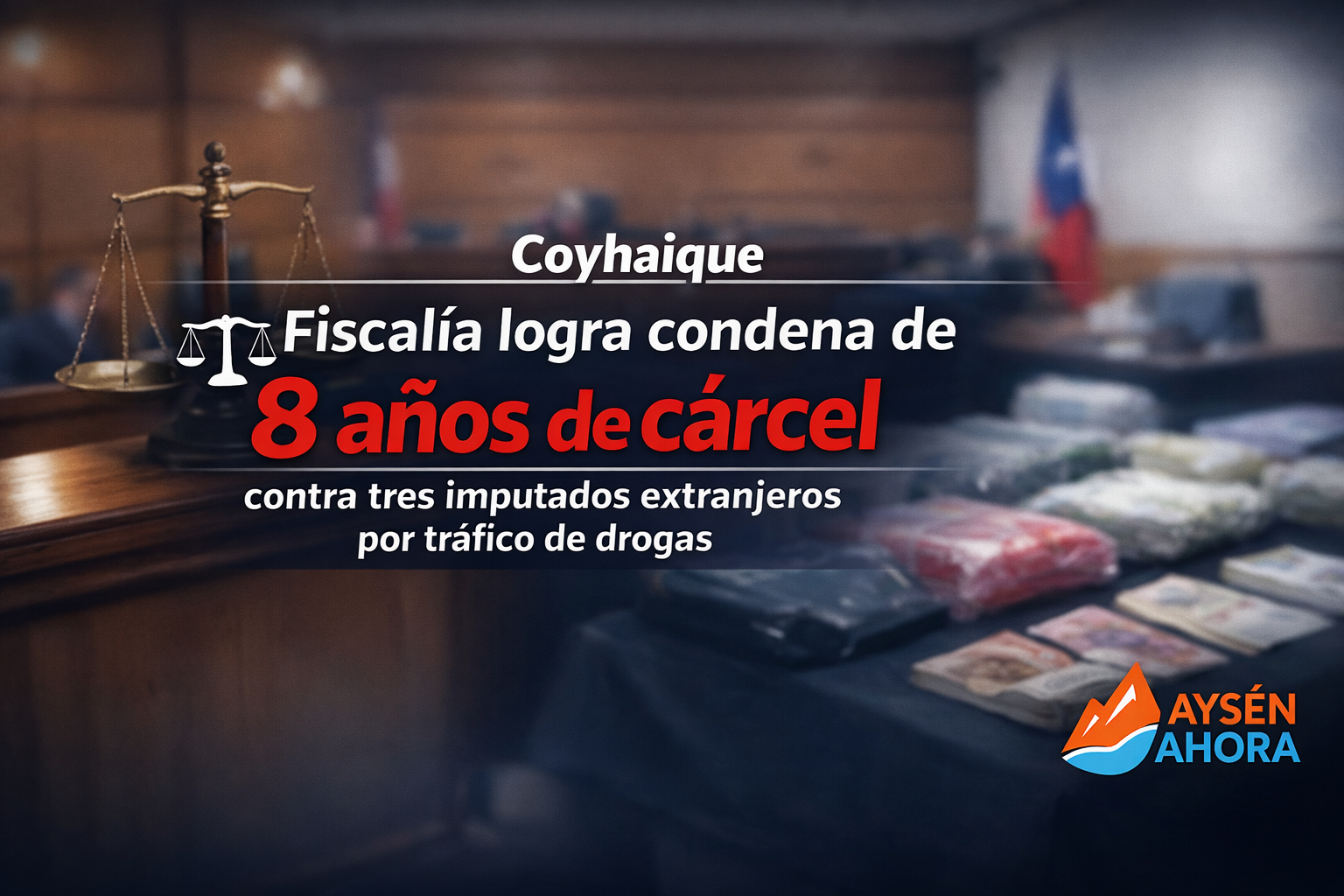 Coyhaique: Fiscalía logra condena de 8 años de cárcel contra tres imputados extranjeros por tráfico de drogas