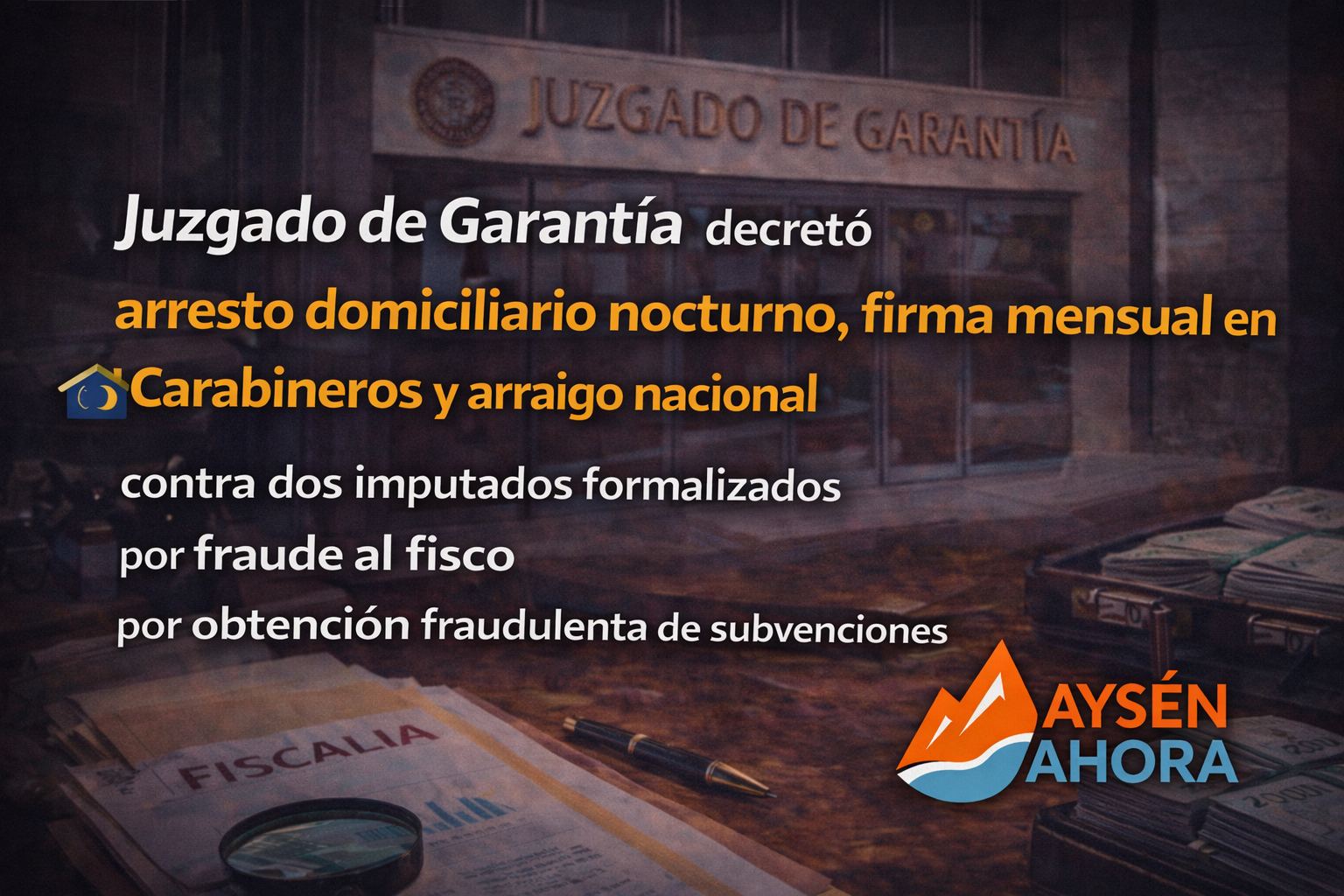 Juzgado de Garantía decretó arresto domiciliario nocturno, firma mensual en Carabineros y arraigo nacional contra dos imputados formalizados por fraude al fisco por obtención fraudulenta de subvenciones